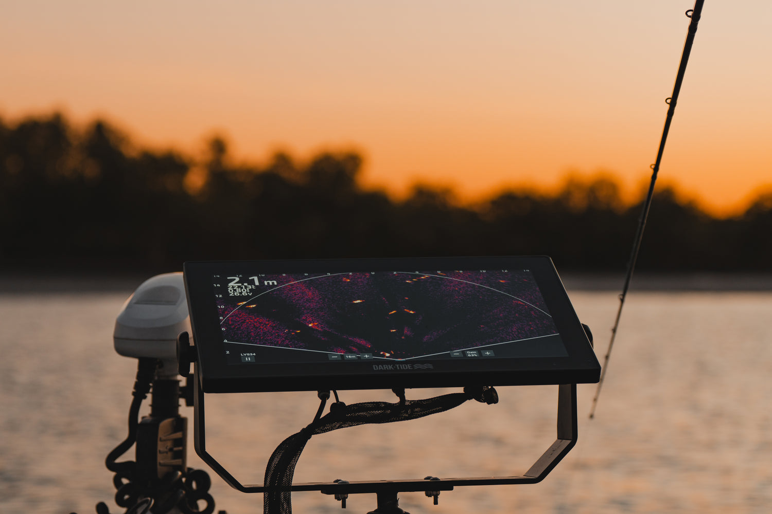 Fishing for barramundi at sunset using the dark tide marine screen 
