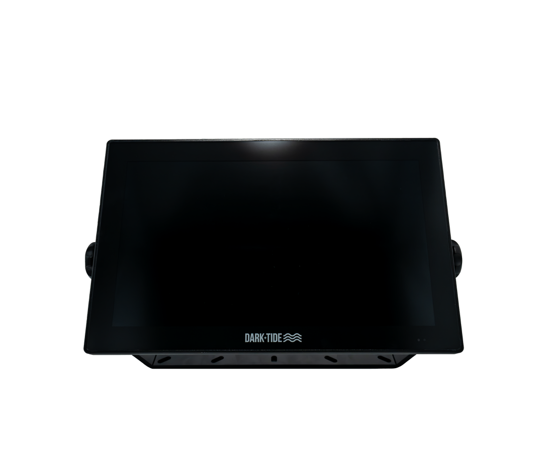Black electronic Dark Tide Screen designed to connect to Garmin Sounders